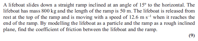 Edexcel M1 January 2013 – Q4